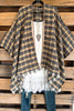 Plaid Occasions Ruana - Beige