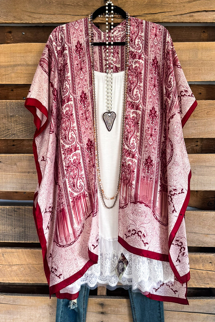 Comes With Peace Kimono - Red
