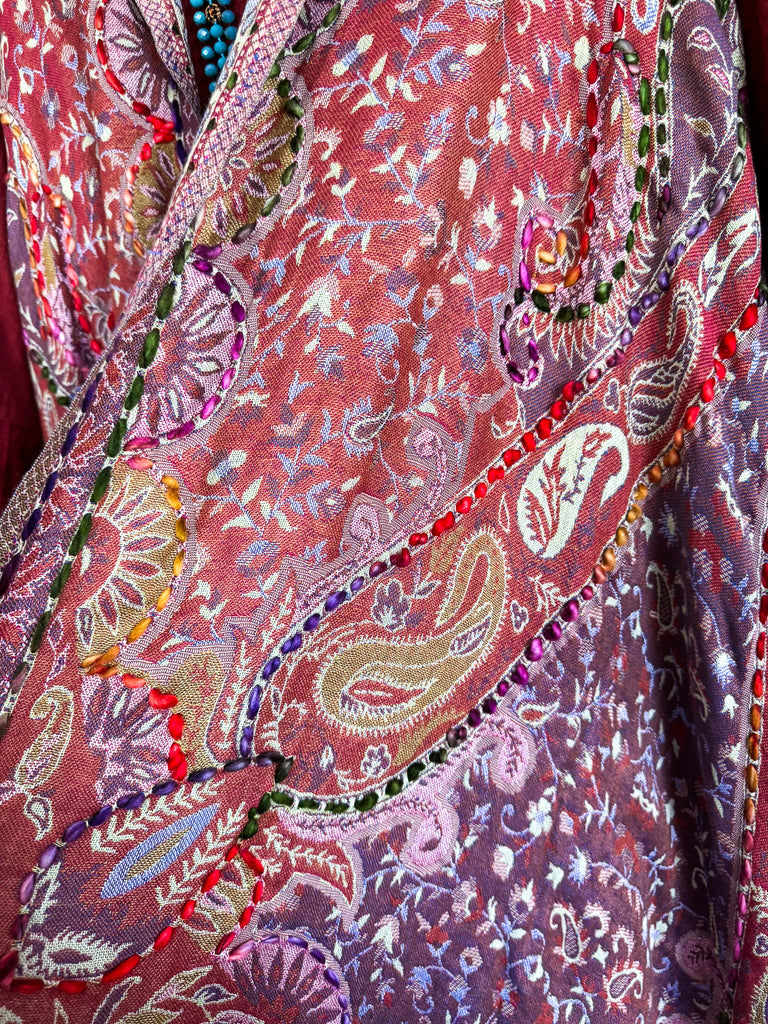 On Your Way Thick Stich Vest Kimono - Rust