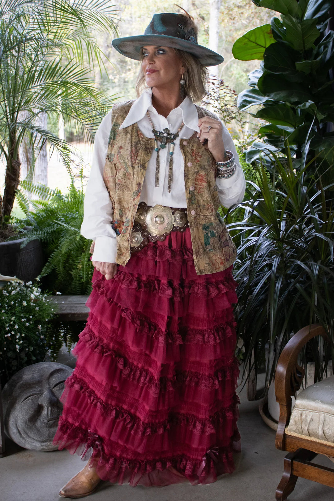 PRE ORDER: Victorian Romance Skirt - Cranberry