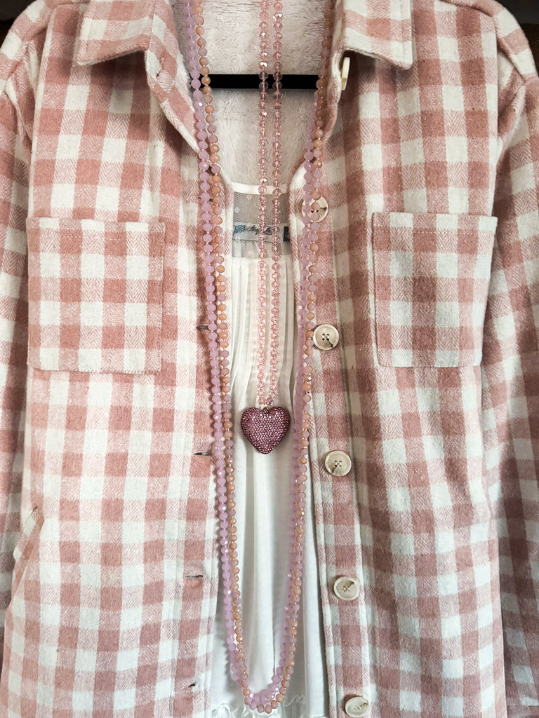 Thoughts About Winter Shacket - Pink - SALE