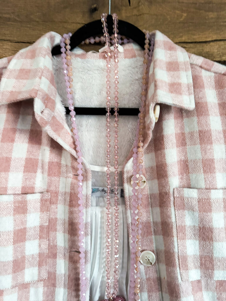 Thoughts About Winter Shacket - Pink - SALE