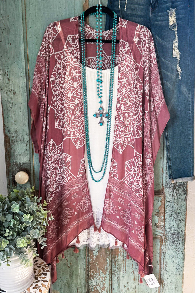 Oceanic Dream Kimono - Roseclay