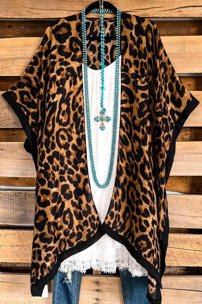 Jungle Leopard Kimono - Br-brown - SALE