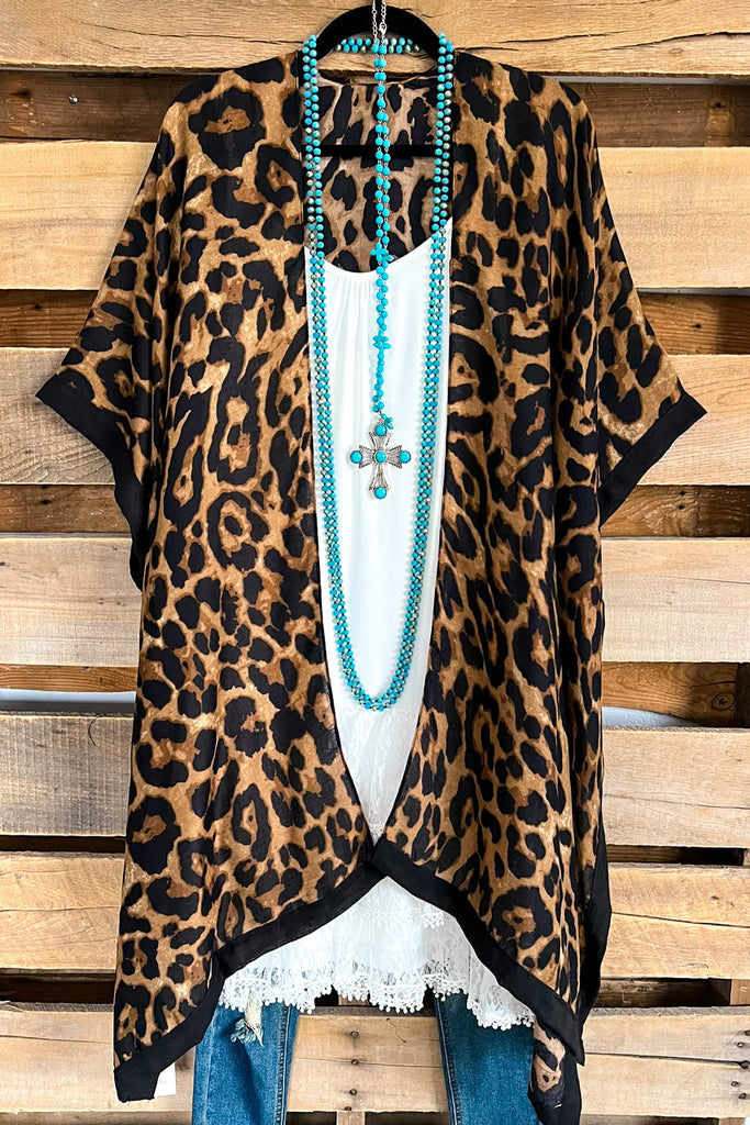 Jungle Leopard Kimono - Br-brown - SALE
