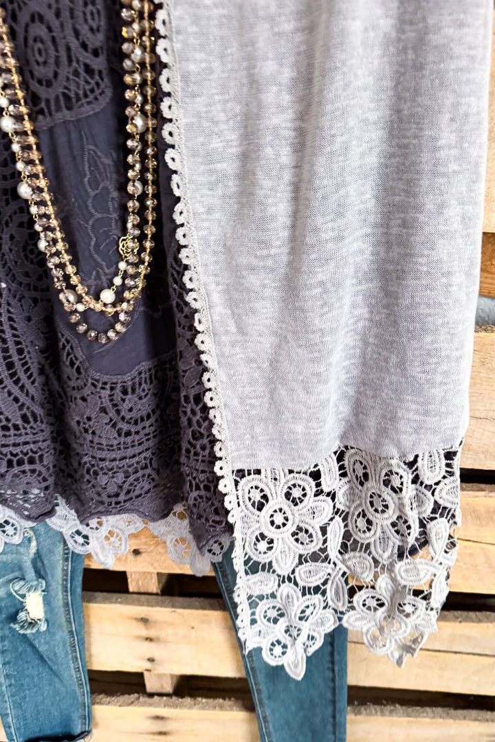 Saturated With Love Vest - Light Gray - SALE
