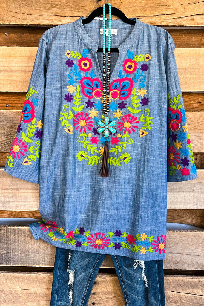 AHB EXCLUSIVE: Delightful Groove Tunic - Denim - SALE