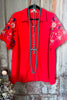Designed Ready Blouse - Red Orange - Linen Blend - SALE