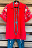Designed Ready Blouse - Red Orange - Linen Blend - SALE