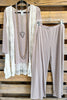 Well Rehearsed 3 Piece Pant Set - Beige Taupe