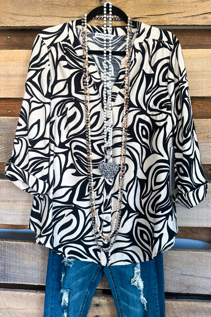 Elevated Look Blouse Black/Taupe