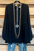 Simple And Sweet Gauze Top - Black - 100% COTTON