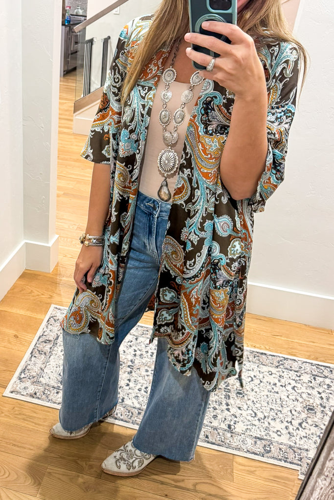 Perfect Paisley Kimono - Brown