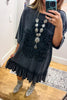 Saving Grace Oversized  Dress - Black - Cotton/Spandex Blend