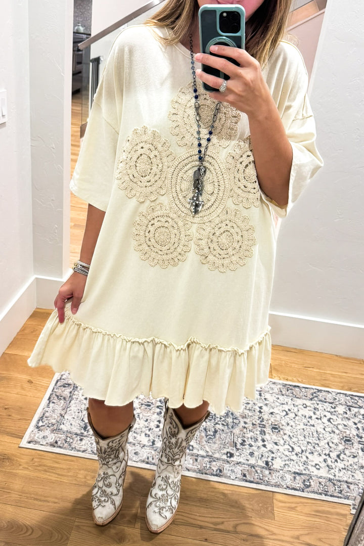 Saving Grace  Oversized Dress - Natural - Cotton Blend