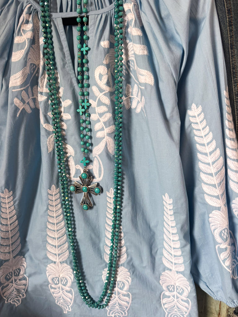 AHB EXCLUSIVE: Staying The Same Tunic - Light Blue -100% COTTON