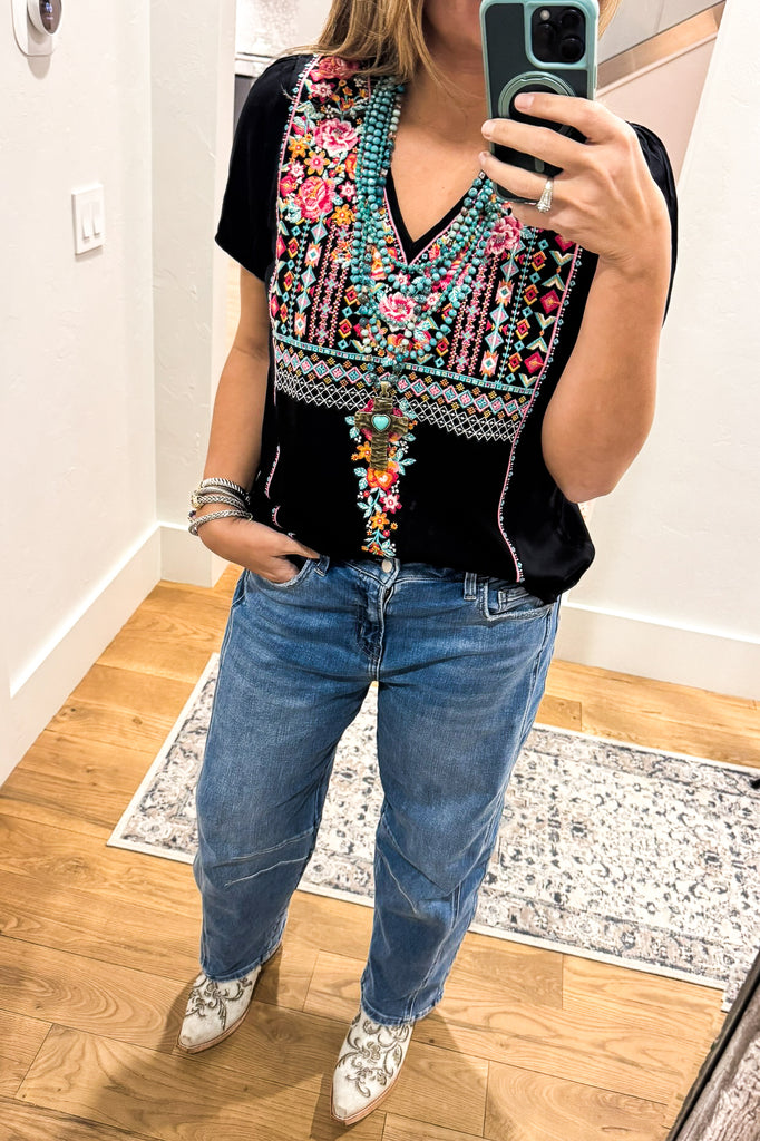 AHB EXCLUSIVE:  Rainy Rose Blouse - Black