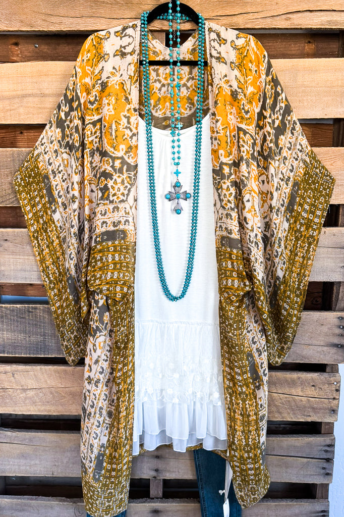 Lifting Spirits Kimono - Mustard