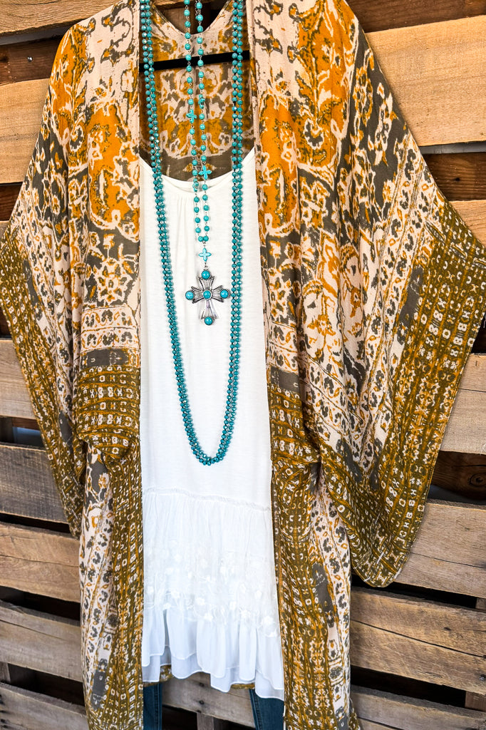 Lifting Spirits Kimono - Mustard