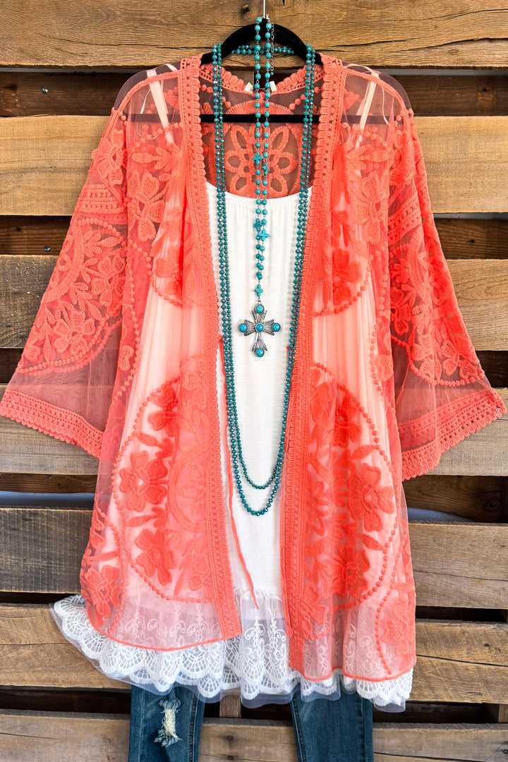 Love You Always Lace Cardigan - Apricot