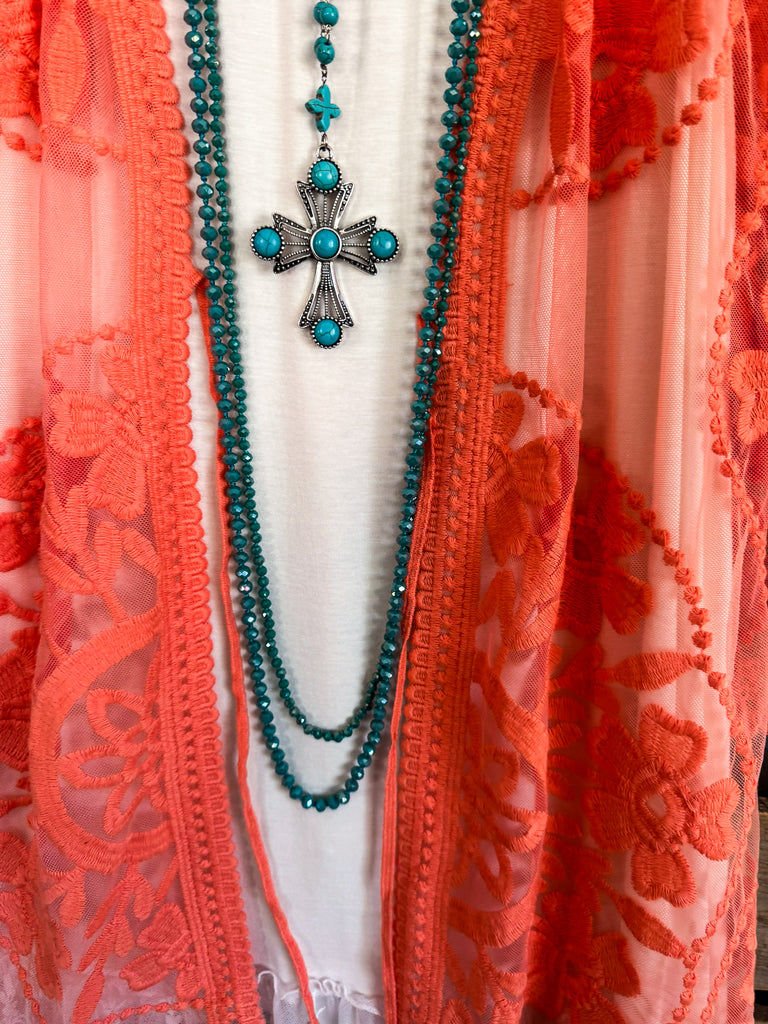 Love You Always Lace Cardigan - Apricot