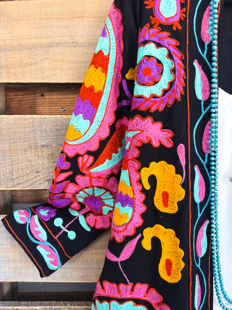 AHB EXCLUSIVE: Midnight Dreamer Duster/Cardigan - Black - 100% COTTON