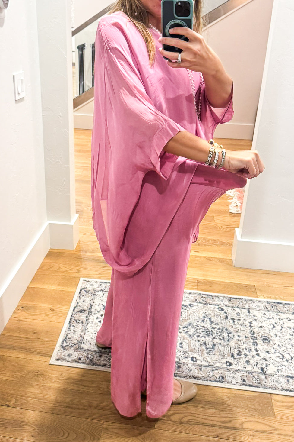 Milan Silk Blend Stretch Palazzo Pants - Made in Italy (Sold Separately)