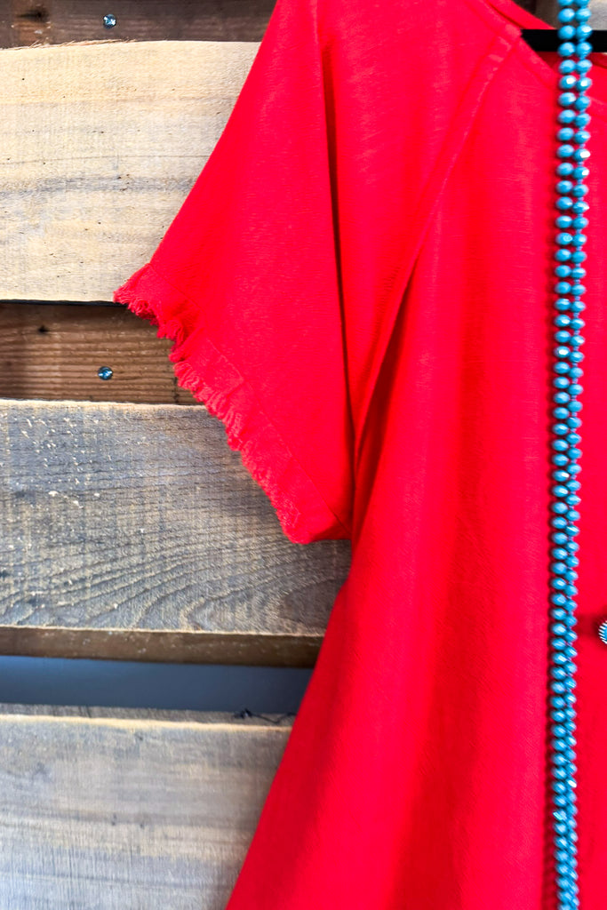 On Good Terms Tunic - Neon Orange - Linen Cotton Blend