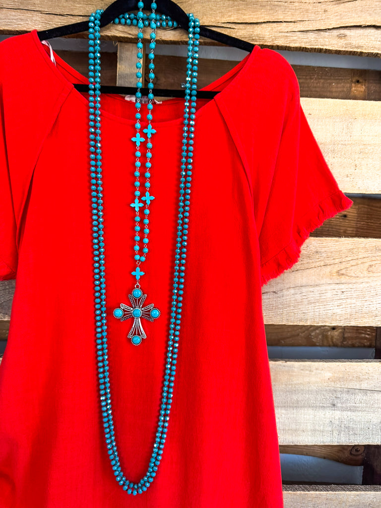 On Good Terms Tunic - Neon Orange - Linen Cotton Blend