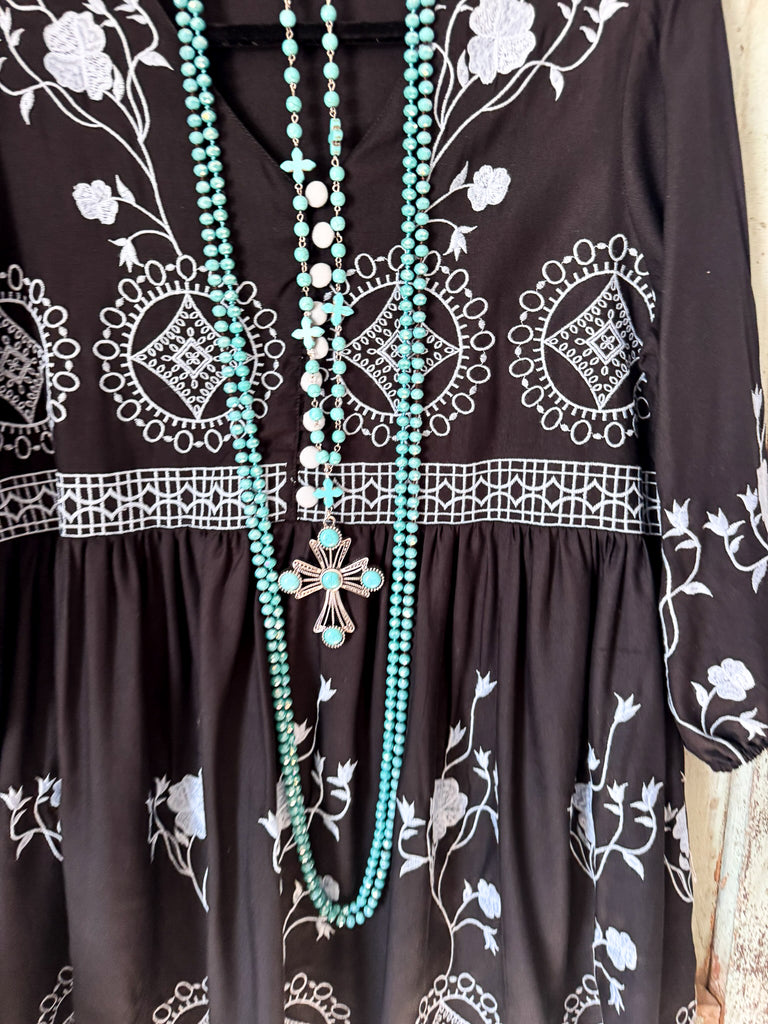 AHB EXCLUSIVE: Rose Garden Promises Dress - Navy - SALE