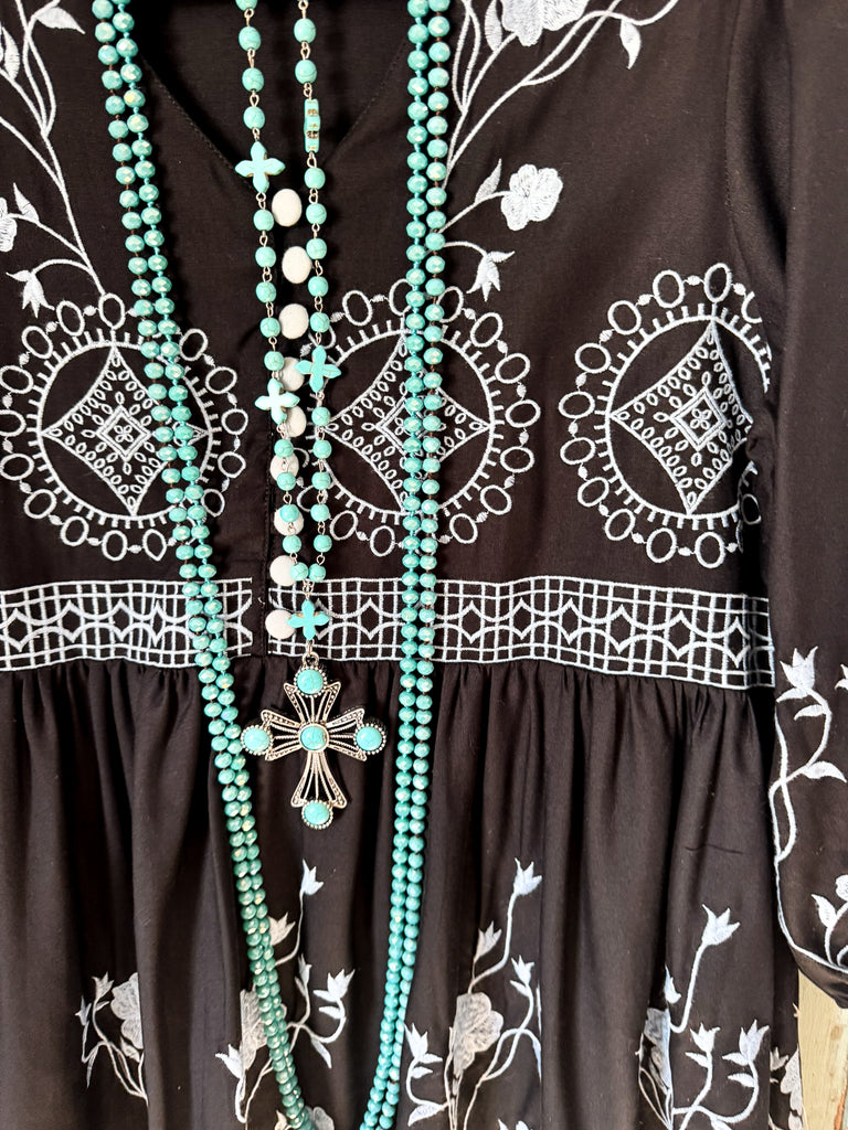 AHB EXCLUSIVE: Rose Garden Promises Dress - Navy - SALE