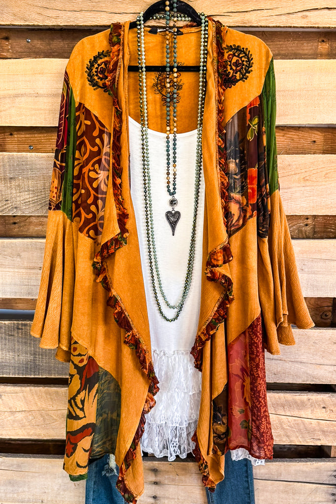 PRE ORDER: Fall Beginnings Kimono - Camel