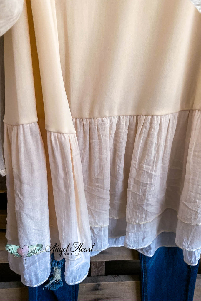 Racing Spring Top (2 Piece Set) - Beige COTTON - SALE