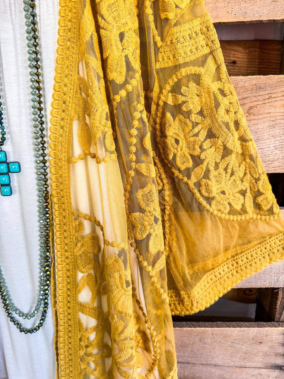 Love You Always Lace Cardigan - Golden Kiwi