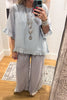 Walk With Me Ankle Laced Pants - Gray