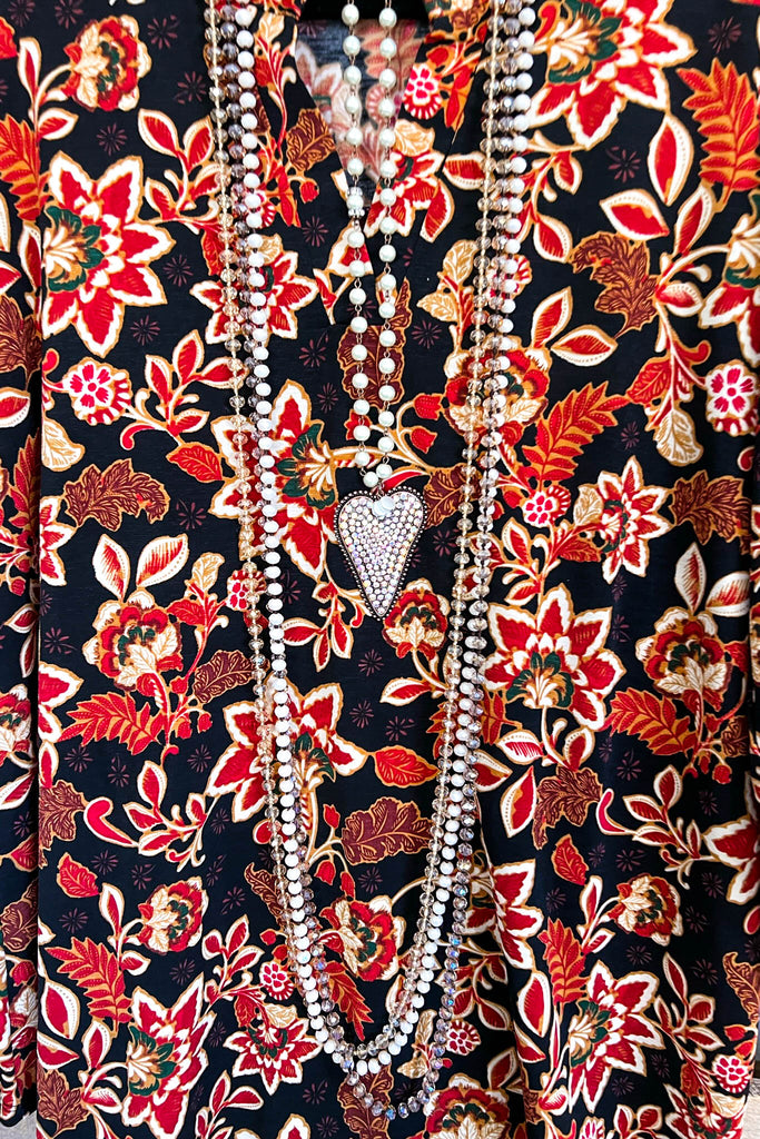 Fall About You Tunic -Black Multi - SALE