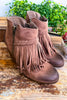 Beautiful Fringe Booties - Taupe - SALE