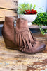 Beautiful Fringe Booties - Taupe - SALE