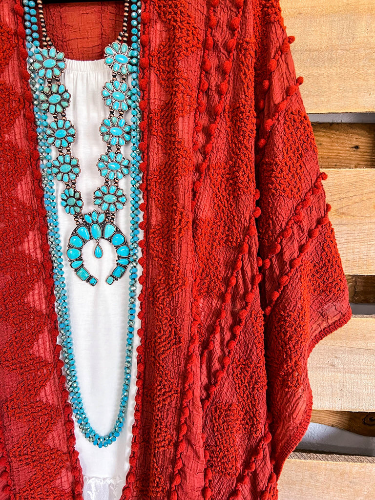 Boho Vibes Oversized Kimono - Rust