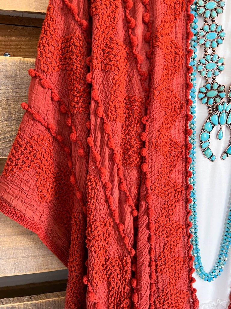 Boho Vibes Oversized Kimono - Rust