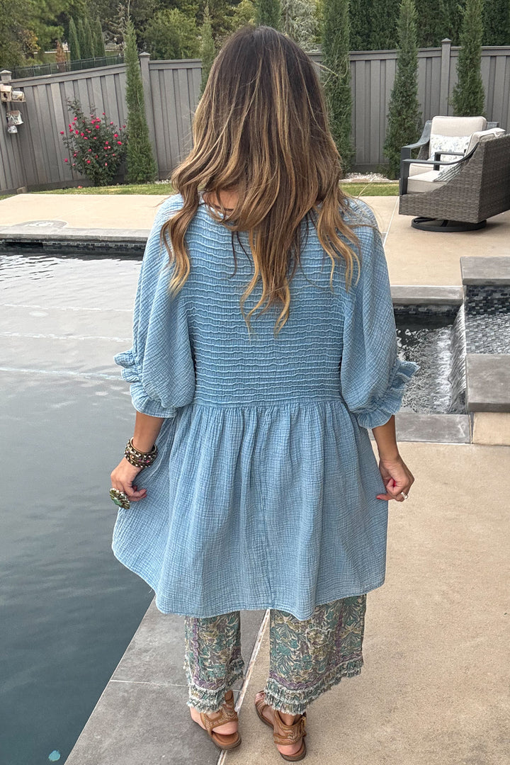 The Softest Dress Ever - 100% Cotton - Blue