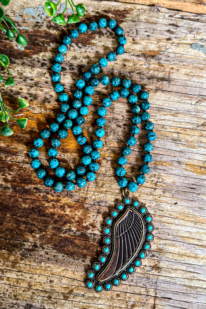 Wings Of An Angel Necklace - Turquoise