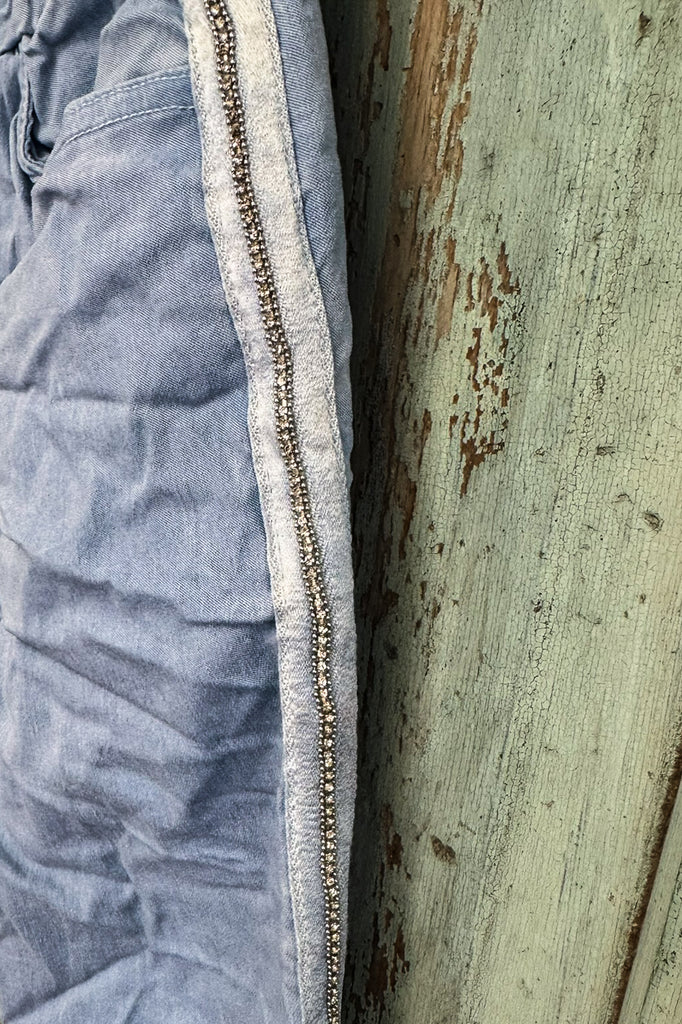 Made in Italy Scrunchy Rhinestone Stretch Pants – Ultra Comfortable Size (6 to 24)