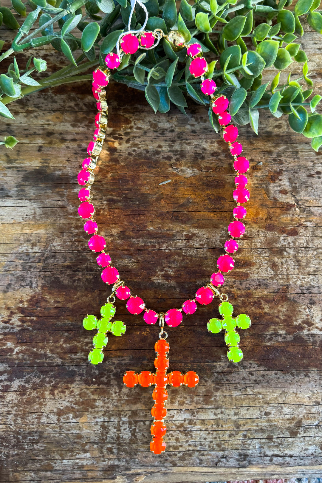 WAFA Cross Necklace - Multi Cross Pink Necklace Blue Cross Neon Green Cross