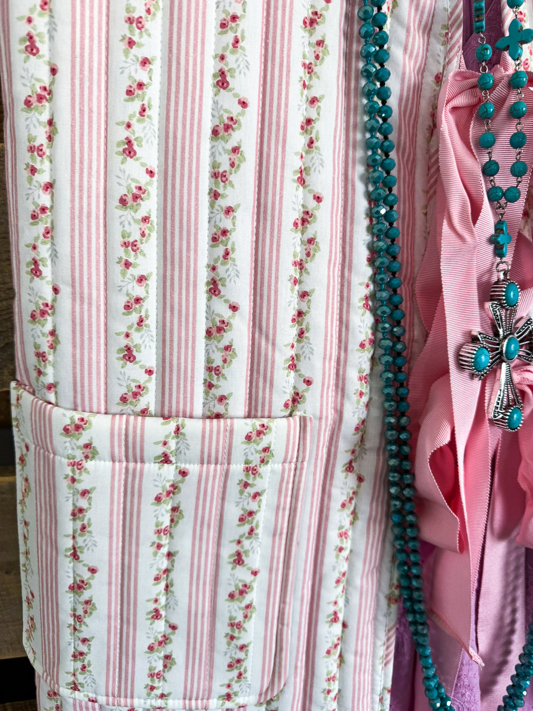 Love And Bow Ties Quilted Vest - Pink - 100% COTTON - SALE