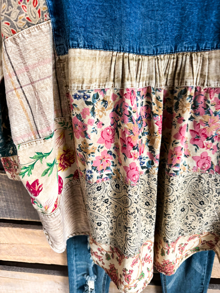 Capturing Balance Top - Denim - 100% COTTON