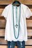 Touch Of Grace Top - White - 100% COTTON