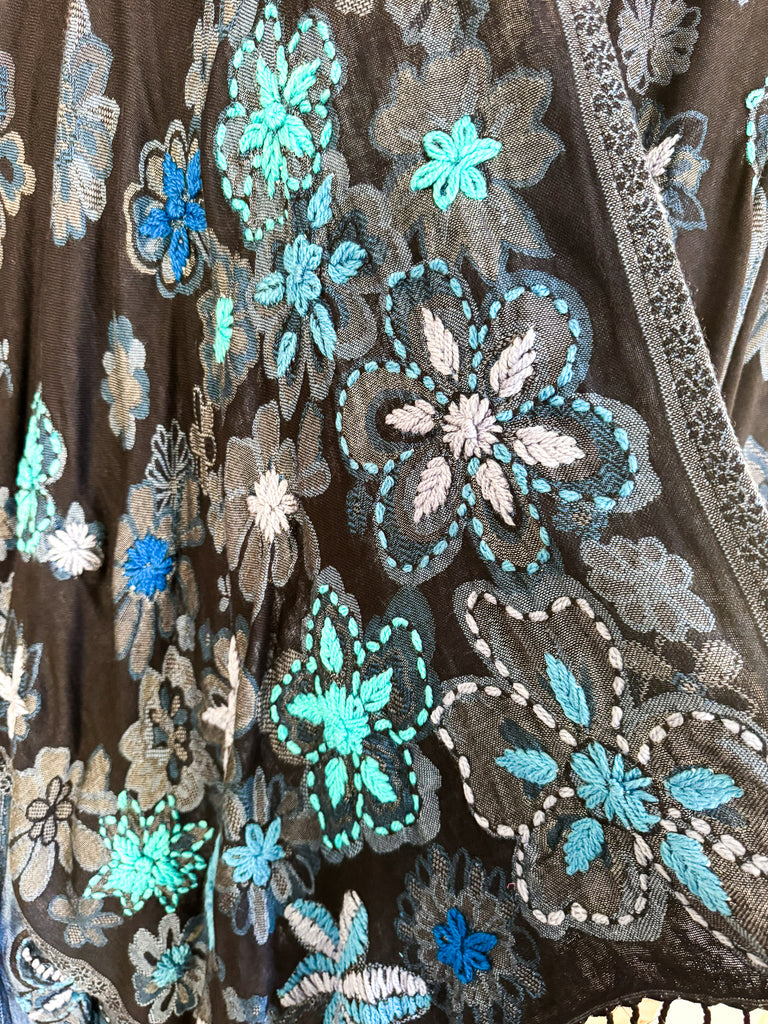 AHB EXCLUSIVE: Blooming Across The Deep Ruana - Sapphire