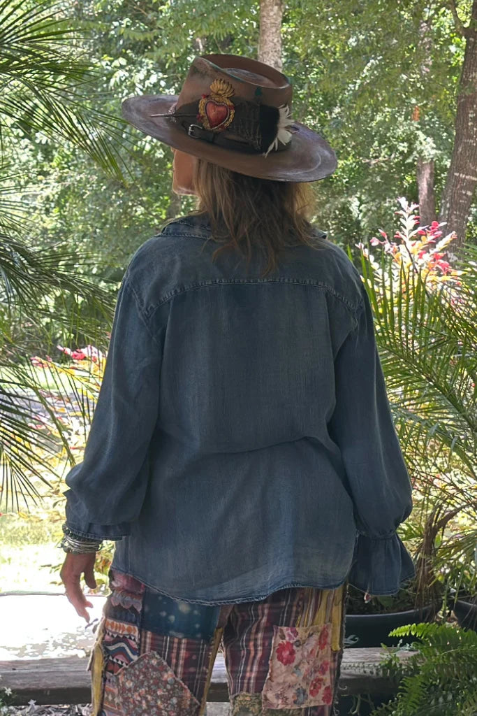 A Ruffle in Time Top - Chambray