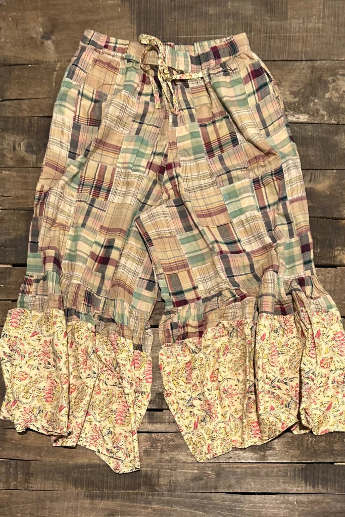 All You Need Ruffle Pants - Plaid - 100% Cotton